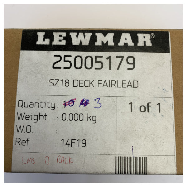 Lewmar 25005179 Guía de cubierta SZ18