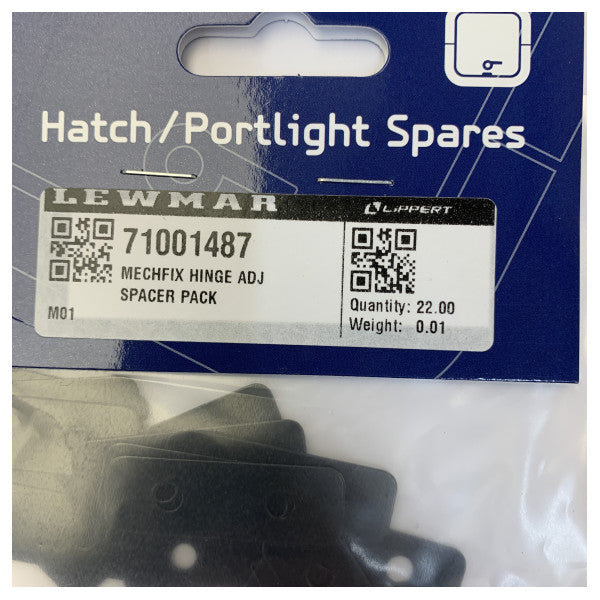 Lewmar 71001487 Mechfix Hinge Adjustable Spacer Pack