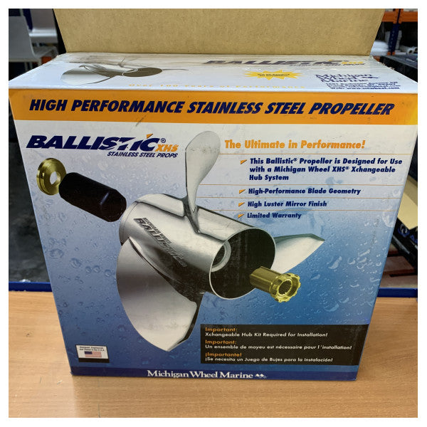 Michigan Ballistic 3 Kanatlı Paslanmaz Çelik Pervane 10 1/8 x 13 RH - 933213