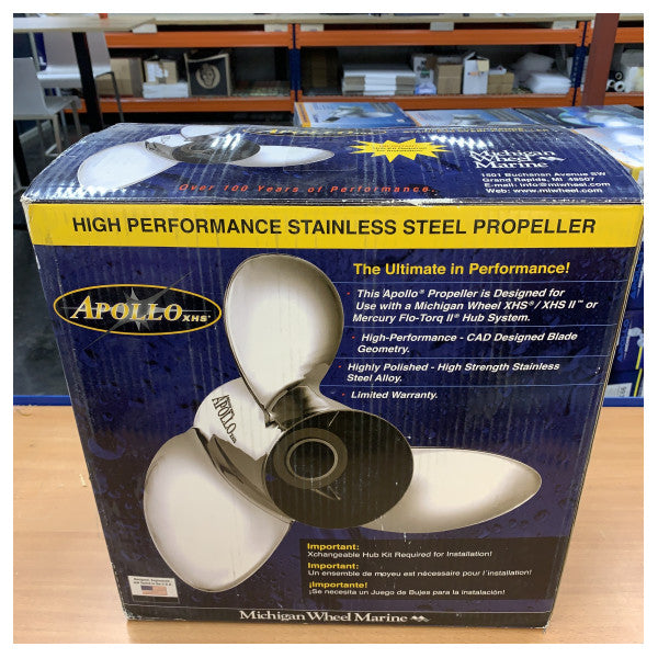 Michigan Apollo 3-Blade Stainless Steel Propeller 15.5 x 17 LH XHS - 993033