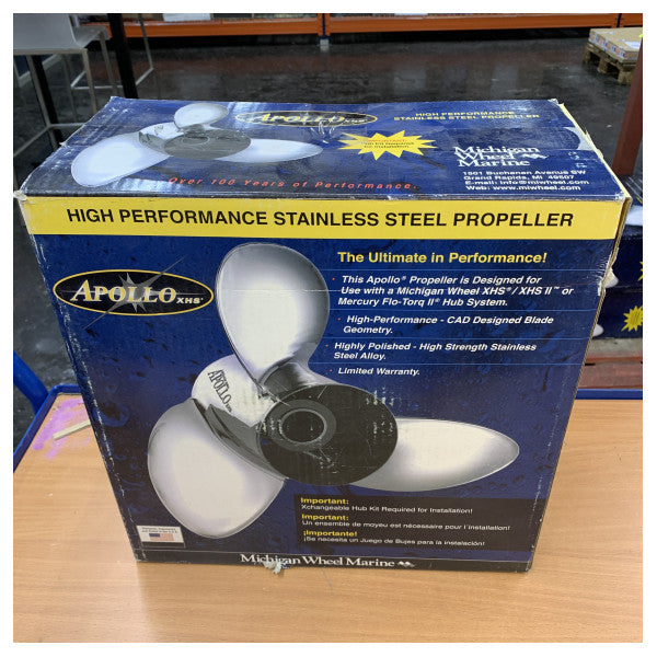 Michigan Apollo 3-Blade Stainless Steel Propeller 15 1/4 x 19 LH - 993034