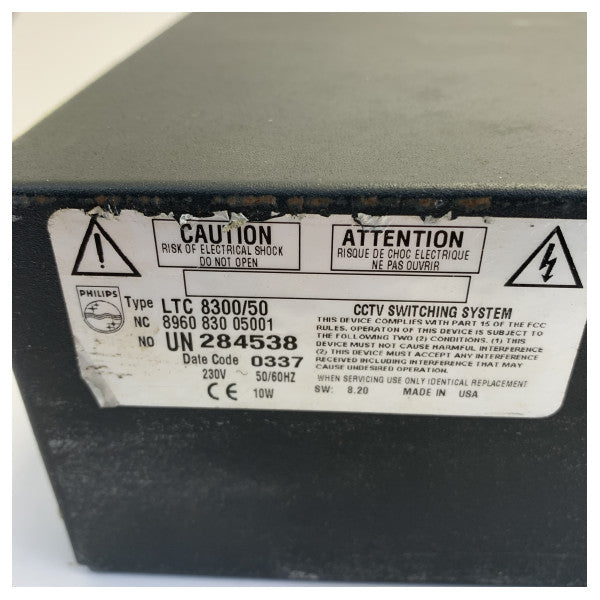 Philips Allegiant LTC-8300-50 Commutateur matriciel vidéo pour système de sécurité - Occasion