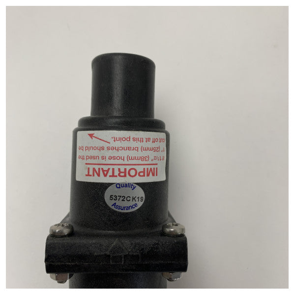 Whale Marine Μαύρη βαλβίδα ελέγχου γραμμής 38mm - Ανθεκτική βαλβίδα μη επιστροφής για συστήματα αντλιών και σωλήνων