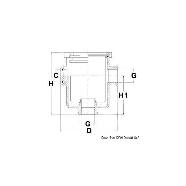 Никелиран месингов филтър за морска вода RINA 2 - трайна, устойчива на корозия филтрация за морски системи
