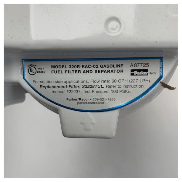 Filtr paliwa i separator wody Parker Racor 320R-RAC-02 do silników stacjonarnych i zaburtowych