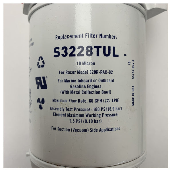 Filtr paliwa i separator wody Parker Racor 320R-RAC-02 do silników stacjonarnych i zaburtowych