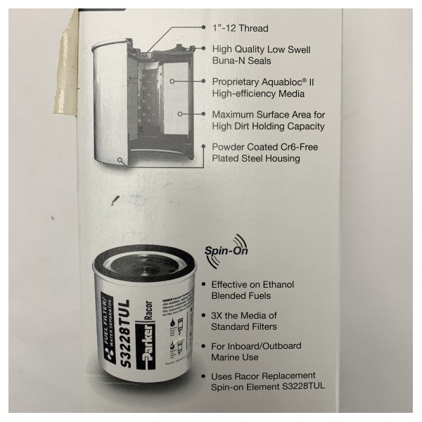 Filtr paliwa i separator wody Parker Racor 320R-RAC-02 do silników stacjonarnych i zaburtowych