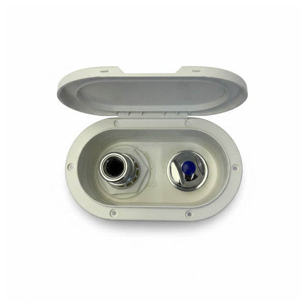 Nuova Rade Deck Washdown Water Outlet with White Cover and Hose 54607