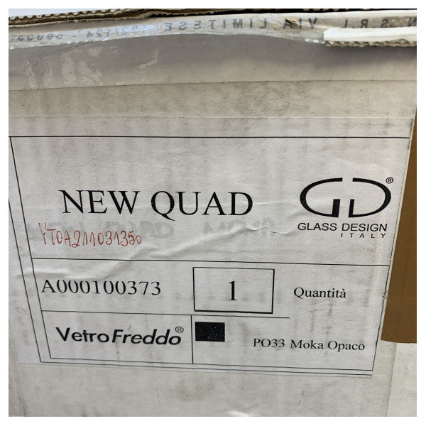 تصميم زجاجي مربع لغسالة حمام تركيب سطحي New Quad PO33 Moka Opaco