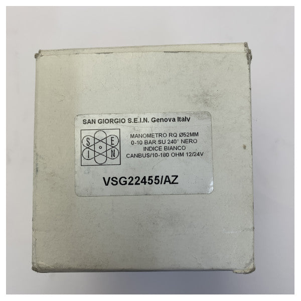 مقياس ضغط زيت بحري San Giorgio Sein Marine Oil Pressure Gauge 52mm 0-10 Bar - SGS-DIAM-52