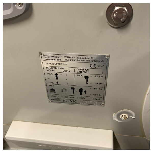 Gul V VB270 2.7 M Uppblåsbar Gummibåt för 7 Personer