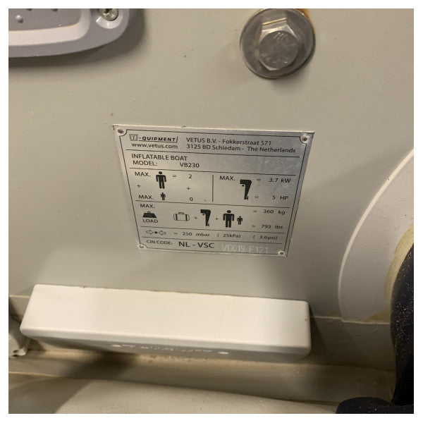 Gelbe V VB230 2.3M aufblasbares Beiboot | Gummiboot für 4 Personen