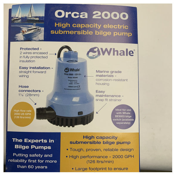 Bomba de achique Whale Orca 2000 24V - 120L/min - BE2004