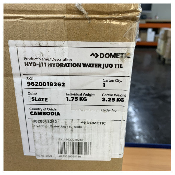 Dometic إبريق ماء GO Hydration سعة 11 لتر خزان ماء محمول باللون الأردوازي/الأسود