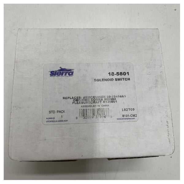 Sierra Marine 18-5801 OMC Solenoid Starter Switch Schwarz