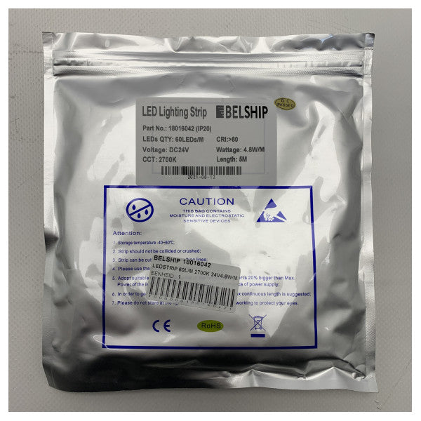 شريط إضاءة LED من بيلشيب 24 فولت | 2700 كلفن | 60 ليد/متر - 18016042