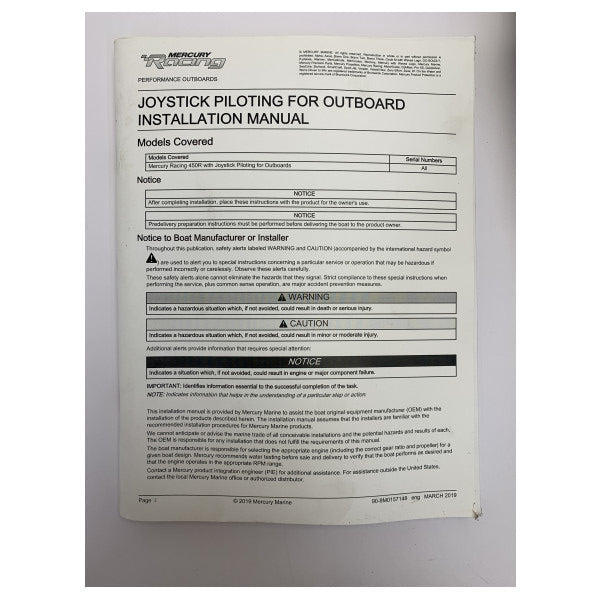 Mercury 8M0123581 JPO Cilindro de dirección hidráulica para fueraborda - Dirección por joystick