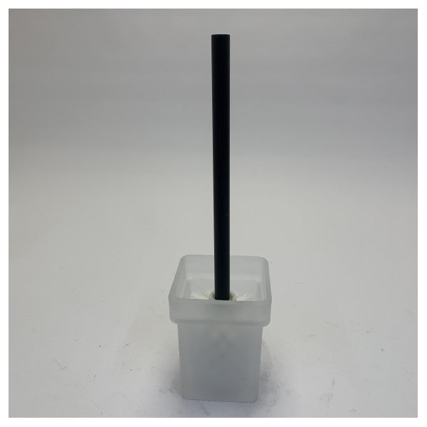 Meir S3301.0070 Matte Black Square Toilet Brush and Holder