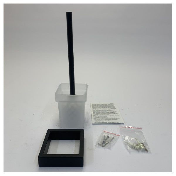 Meir S3301.0070 Matte Black Square Toilet Brush and Holder