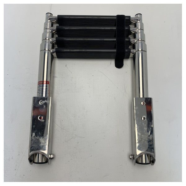 Teleskopowa drabinka do pływania ze stali nierdzewnej 4 stopnie czarna 112 cm - 185495