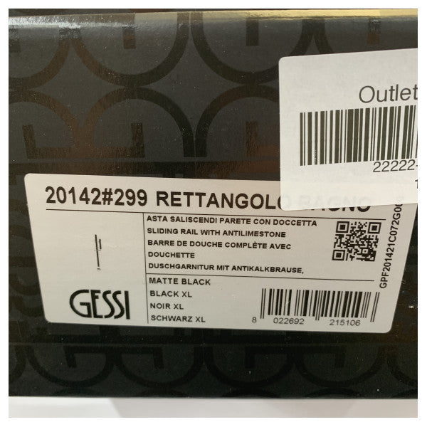 Gessi 20142-299 Calha de duche ajustável com saída de parede - Equ. para iates de grau marítimo