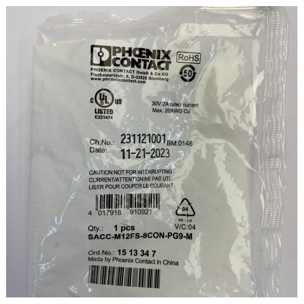 Phoenix Contact SACC-M12FS-8CON-PG9-M sensor-/aktuatorkonnektor