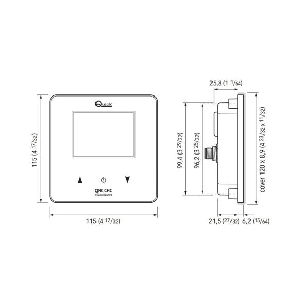 Panneau de commande pour guindeau et compteur de chaîne Quick QNC CHC Marine 12/24V