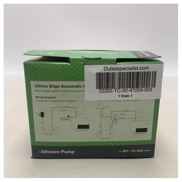 Johnson Ultima 800 GPH pilssipumppu valkoinen 12V - 32-47259-003