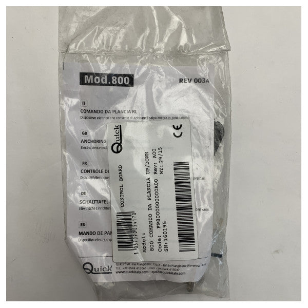 Quick Model 800 Up-Down windlass controller panel black 12/24V