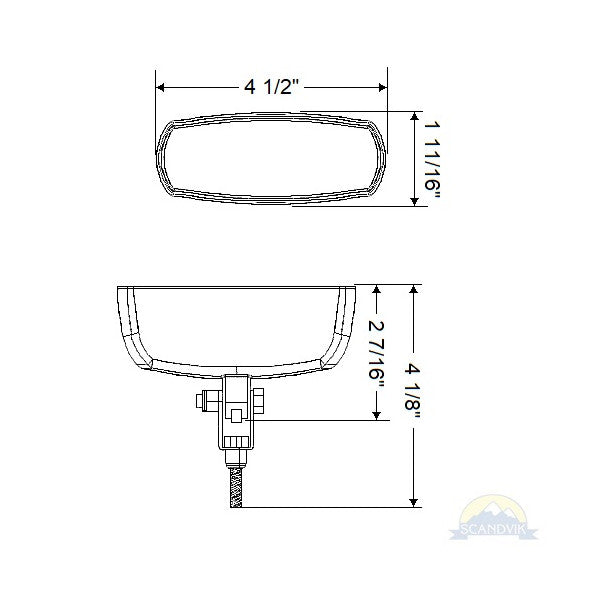 Светодиодна спредерна лампа Scandvik Bracket Mount 12V бяла - 41440P
