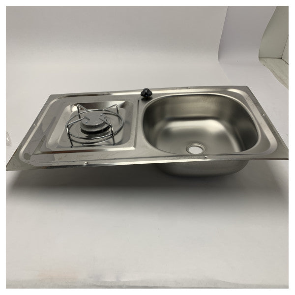 Συνδυαστική μονάδα θαλάσσιου κουζινικού από ανοξείδωτο χάλυβα με νεροχύτη και μονό καυστήρα αερίου για σκάφη - COMB1F6035CG