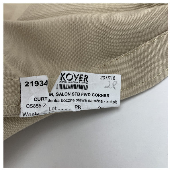 Quicksilver Activ 855 Salon Starboard Forward Corner Curtain - 2193492