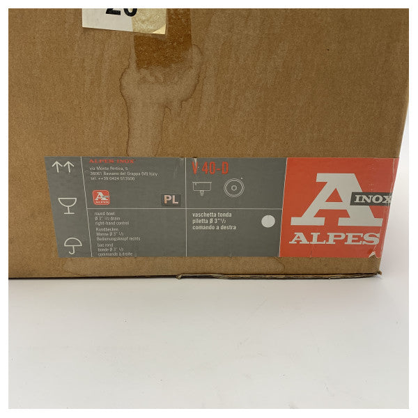 Alpes ruostumaton teräs V40D pyöreä upotettava pesuallas D40 cm D40 cm