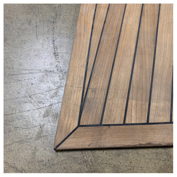 Högkvalitativ teakbågeplanka med halkfri mörk inläggning för marina och båtdecks - 2162974