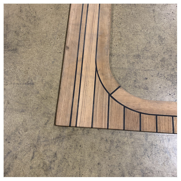 Teak Marine Flooring Panel för Akterdäck med Antisklidgummieinsatser - 2217175