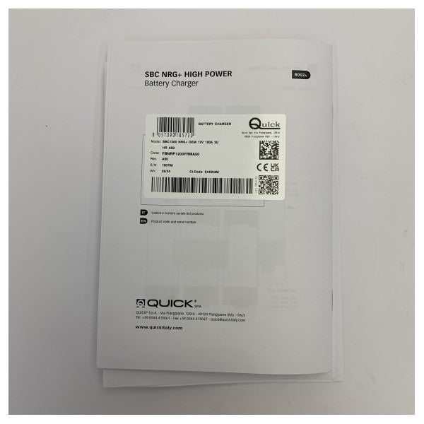 Cargador de baterías Quick SBC 1200 NRG+ 12V 100A Li-Ion - AGM - Plomo