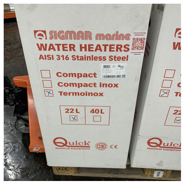Quick B022UT Marine-Wasserboiler 22L 220V 800W - B022UT08