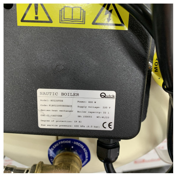 Quick B022UT Marine-Wasserboiler 22L 220V 800W - B022UT08
