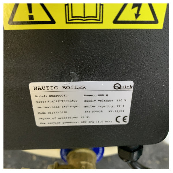Aquecedor de água marinha Quick B022UT - Caldeira de 22L 110V - Nautic Boiler B3