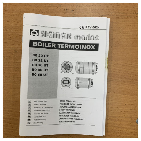 Aquecedor de água marinha Quick B022UT - Caldeira de 22L 110V - Nautic Boiler B3