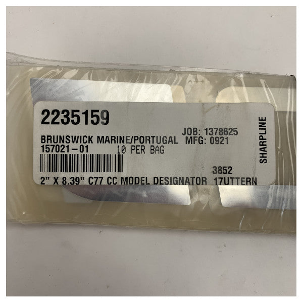 Original Uttern C77 Seitenmontage-Logo-Grafik Silber 8,39 x 2 Zoll - 157021-01