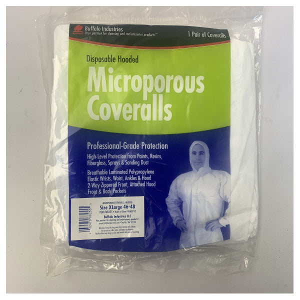Buffalo Microporous Disposable Protective Coverall mit Kapuze - Atmungsaktive, chemikalien- und staubresistente Arbeitskleidung für den maritimen Einsatz XL