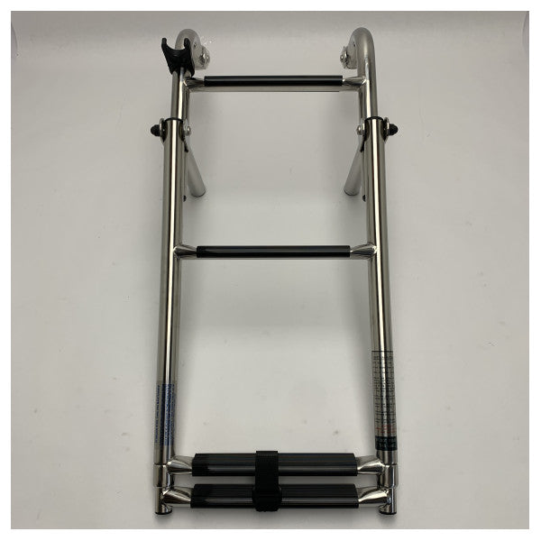 Faltbare 4-Stufen-Marinebootleiter aus Edelstahl 304 mit rutschfesten Gummitritten