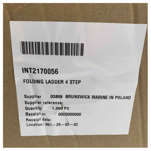 Faltbare 4-Stufen-Marinebootleiter aus Edelstahl 304 mit rutschfesten Gummitritten