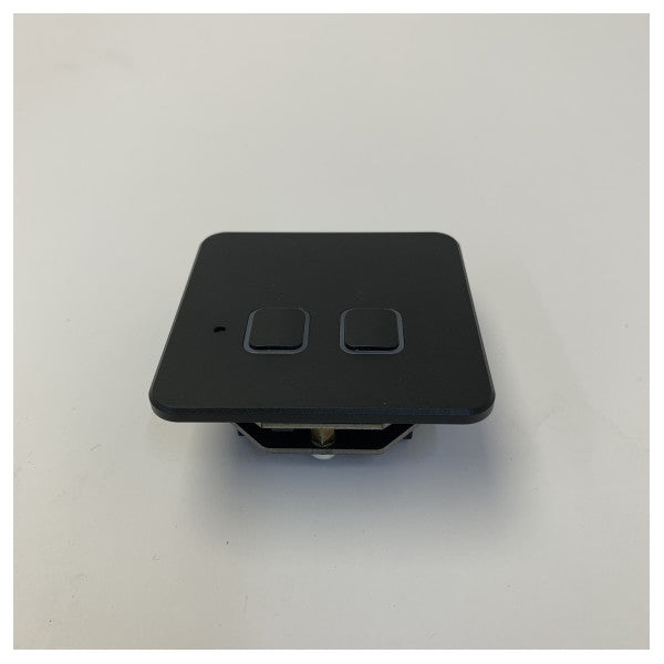 Simarine 2-Button Light Switch Panel with Dimmer - Black 12V/24V - NLS-2