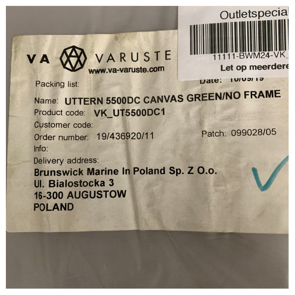 Uttern Green Canvas Boat Cover 5500DC Waterproof UV Resistant with Clear Window