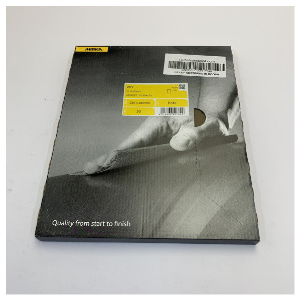 Mirka WPF Waterproof Sanding Paper P240 230x280mm - Bulk Pack