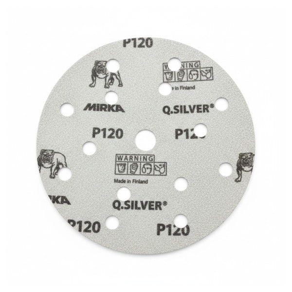 Disque abrasif Mirka Silver P120 - Abrasif à extraction de poussière multi-trous - 100 pièces