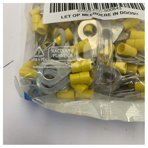 Yellow 6 M10 isolert ringkabelsko 100 stk