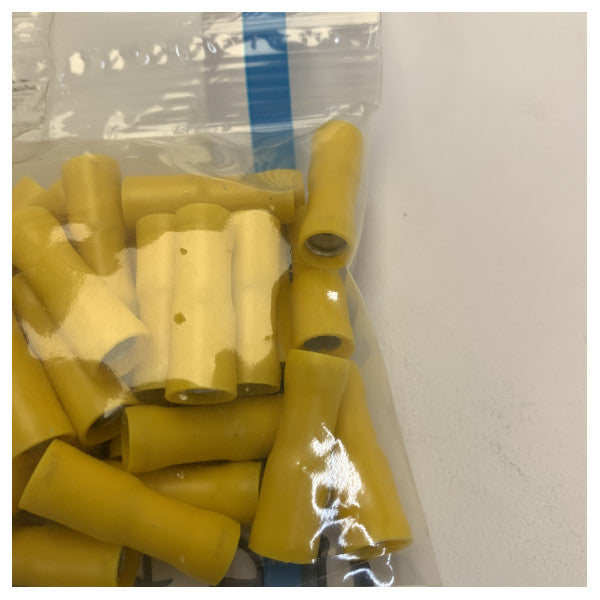 Yellow Insulated Female Quick-Connect Terminals 4-6mm 50pcs